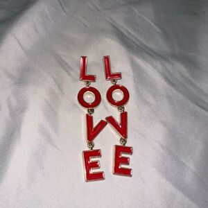 Red “LOVE” Statement Dangle Earrings